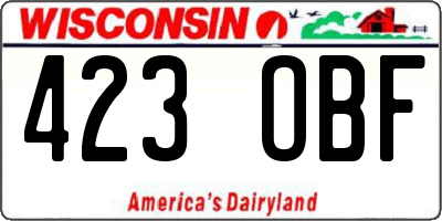 WI license plate 423OBF