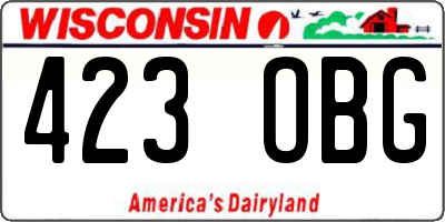 WI license plate 423OBG