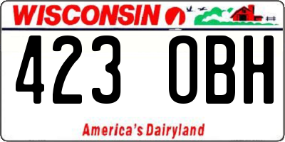 WI license plate 423OBH