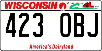 WI license plate 423OBJ