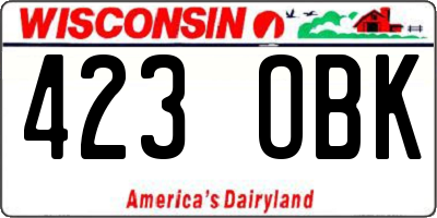 WI license plate 423OBK