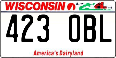 WI license plate 423OBL