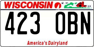 WI license plate 423OBN