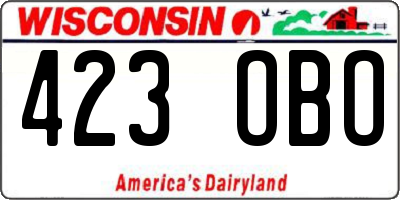 WI license plate 423OBO
