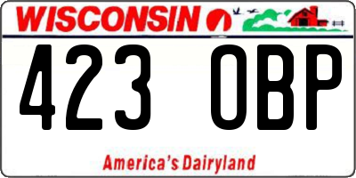 WI license plate 423OBP