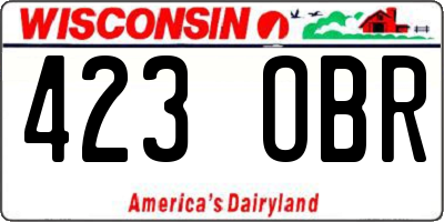 WI license plate 423OBR
