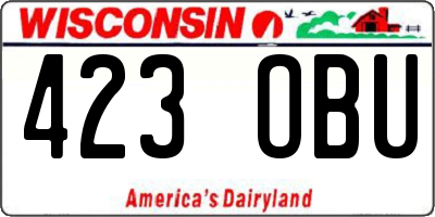 WI license plate 423OBU