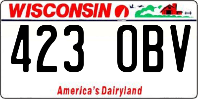WI license plate 423OBV