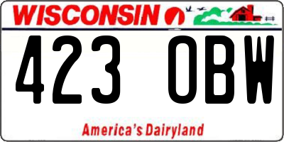 WI license plate 423OBW