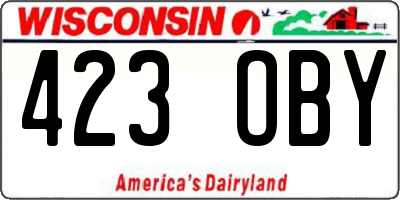 WI license plate 423OBY