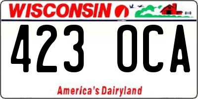 WI license plate 423OCA