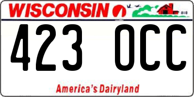 WI license plate 423OCC