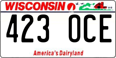 WI license plate 423OCE