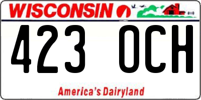 WI license plate 423OCH