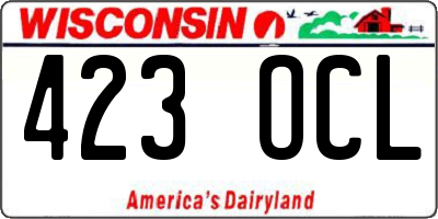 WI license plate 423OCL