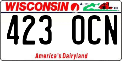 WI license plate 423OCN