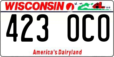 WI license plate 423OCO