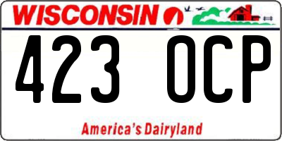 WI license plate 423OCP