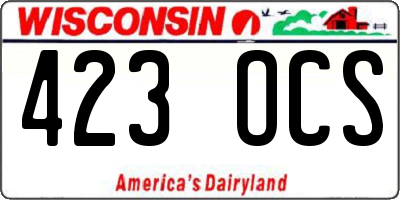 WI license plate 423OCS