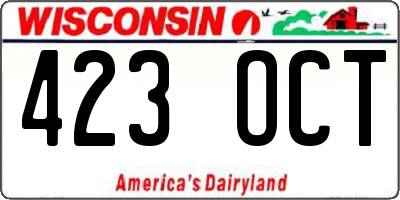 WI license plate 423OCT