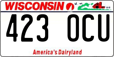 WI license plate 423OCU