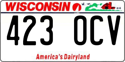 WI license plate 423OCV
