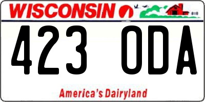 WI license plate 423ODA