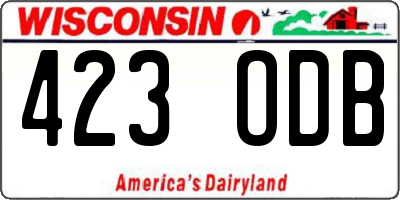 WI license plate 423ODB