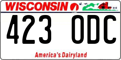 WI license plate 423ODC