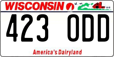 WI license plate 423ODD