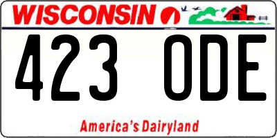 WI license plate 423ODE