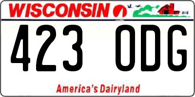 WI license plate 423ODG