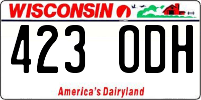 WI license plate 423ODH