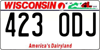 WI license plate 423ODJ