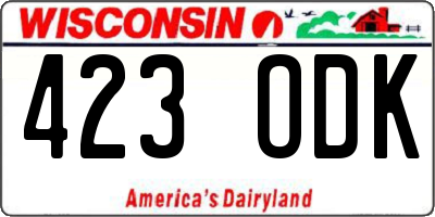 WI license plate 423ODK