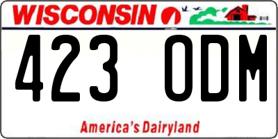 WI license plate 423ODM