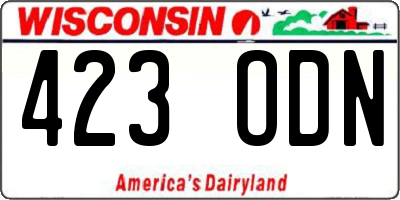 WI license plate 423ODN