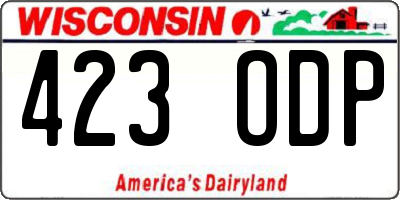 WI license plate 423ODP
