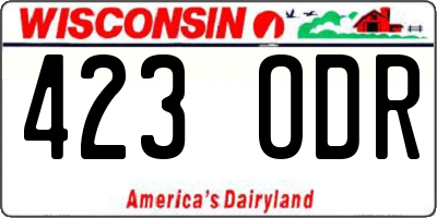 WI license plate 423ODR