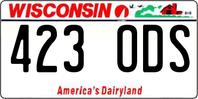WI license plate 423ODS