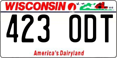 WI license plate 423ODT