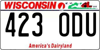 WI license plate 423ODU
