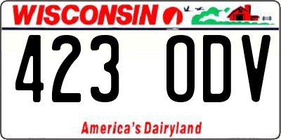 WI license plate 423ODV