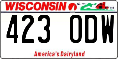 WI license plate 423ODW