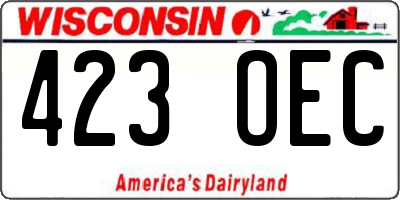 WI license plate 423OEC