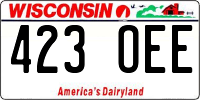 WI license plate 423OEE