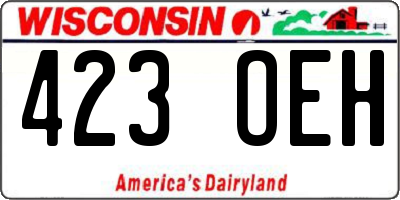 WI license plate 423OEH