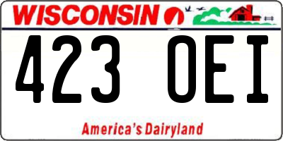 WI license plate 423OEI