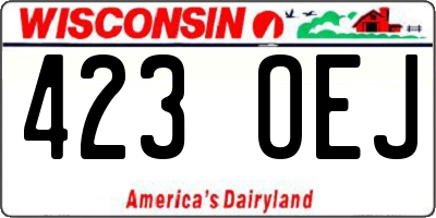 WI license plate 423OEJ