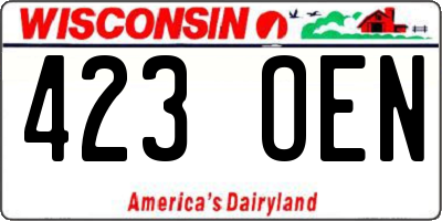 WI license plate 423OEN